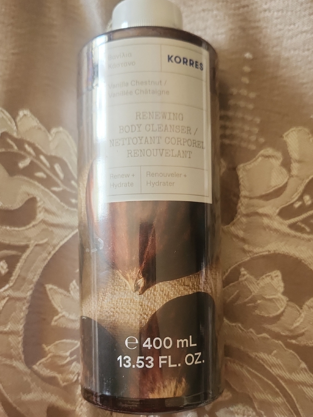 "Nwt FACTORY SEALED"! Korres Vanilla Chestnut Renewing Body Cleanser